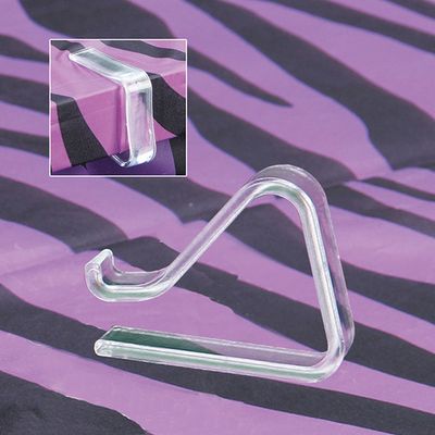1.75&quot;H X 2&quot;W PLSTC TABLE COVER CLIP, 1 DOZ/PACK CLEAR