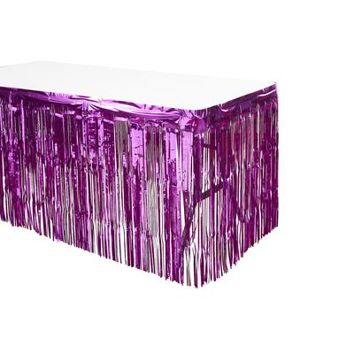 30&quot;x14FT METALLIC FOIL FRINGE TABLE SKIRT, 1PC/PACK