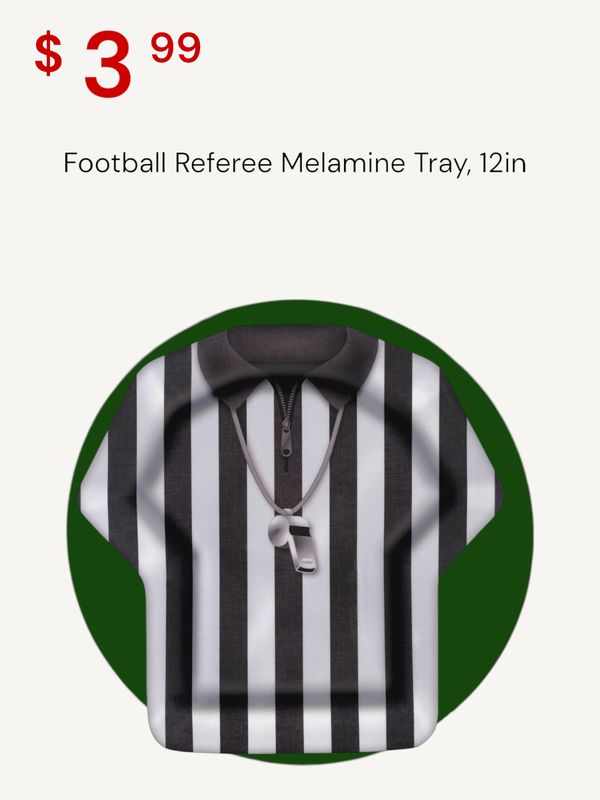 Football Referee Melamine Tray, 12in