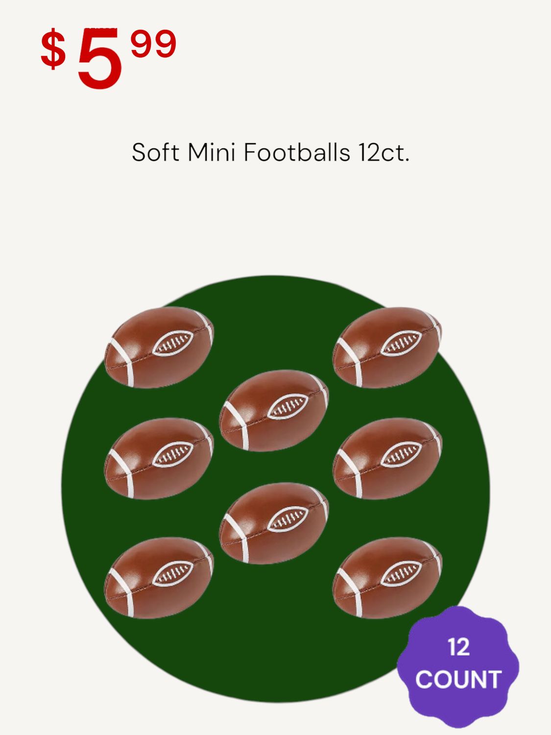 Soft Mini Footballs 12ct.