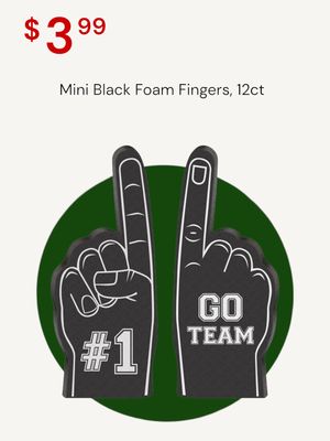 Mini Black Foam Fingers, 12ct