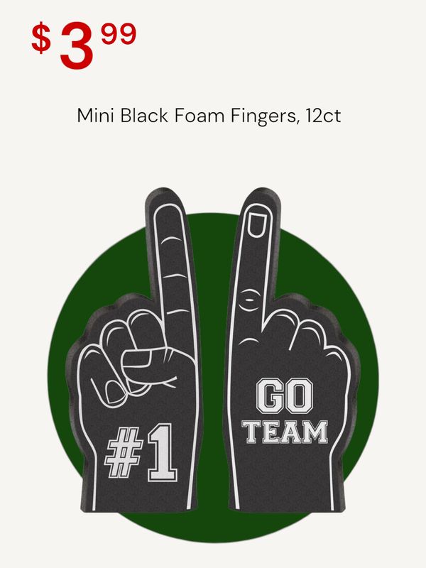 Mini Black Foam Fingers, 12ct
