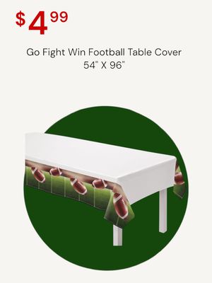 Go Fight Win Football Table Cover 54&quot; X 96&quot;