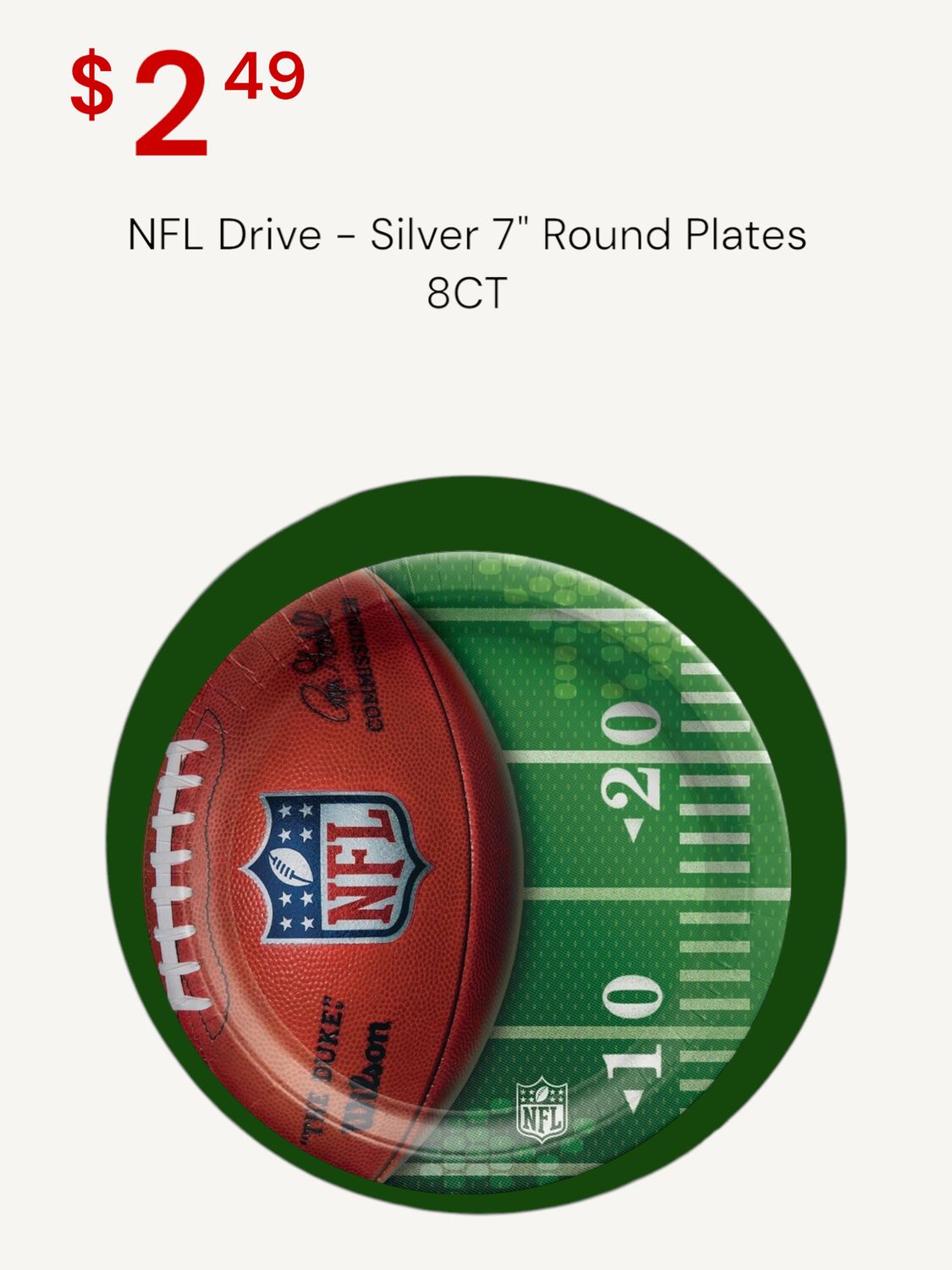 NFL Drive - 7&quot; Round Plates 8CT