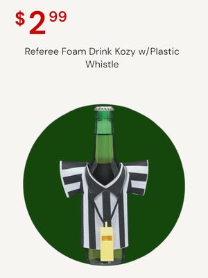 Referee Foam Drink Kozy w/Plastic Whistle