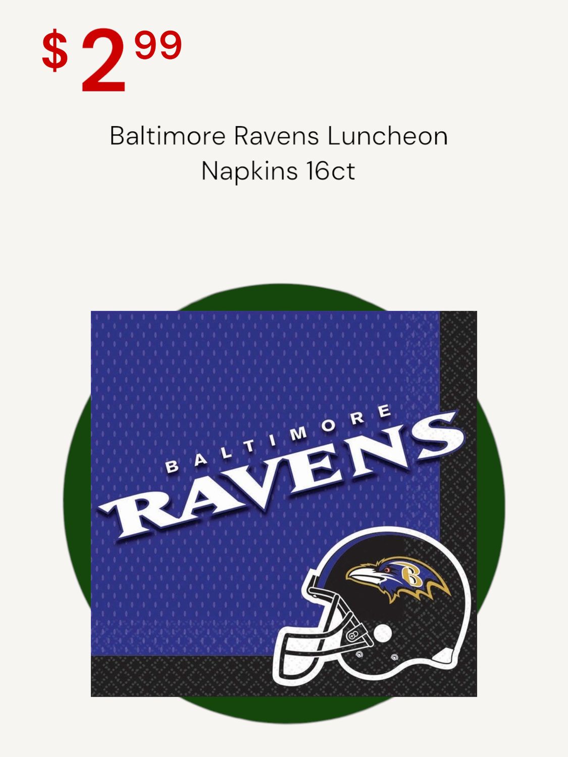 Baltimore Ravens Luncheon Napkins 16ct