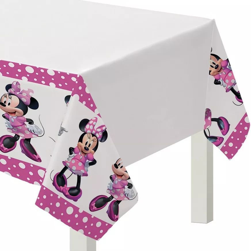 Minnie Mouse Forever Table Cover  54in x 96in Plastic Table Cover