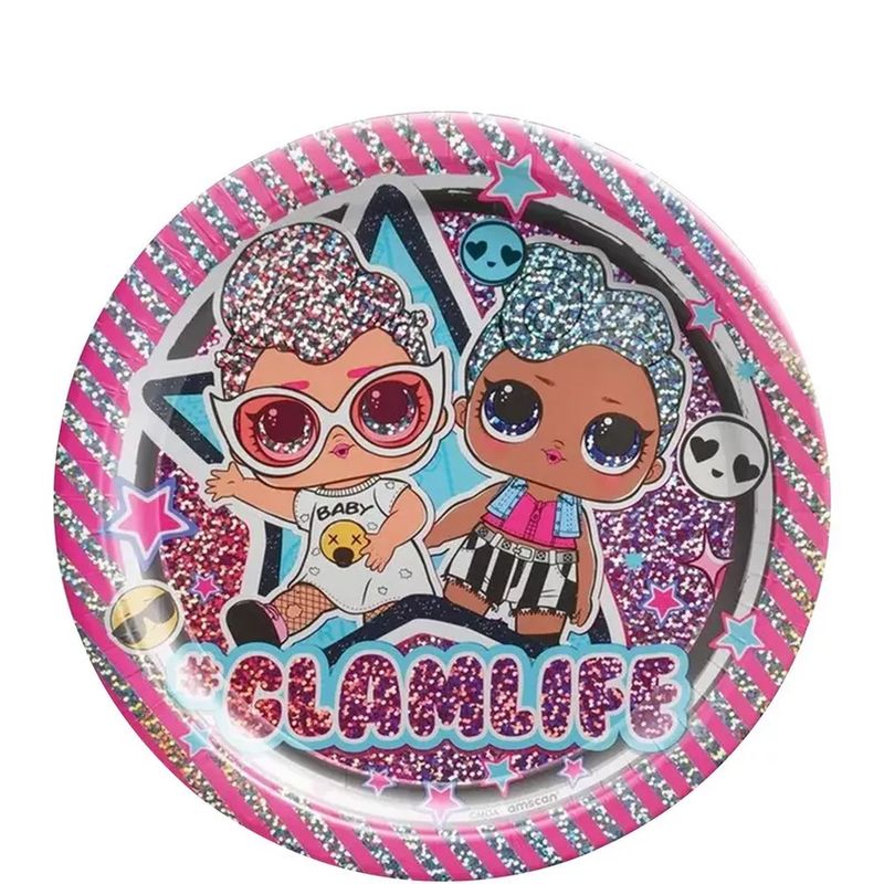 Prismatic L.O.L. Surprise! Together 4-Eva Paper Dessert Plates, 7in, 8ct