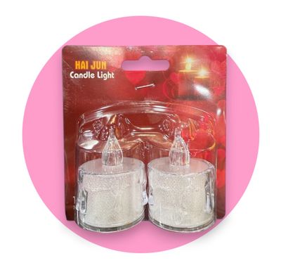 LED Tealights (2-Pack) with Batteries Included`