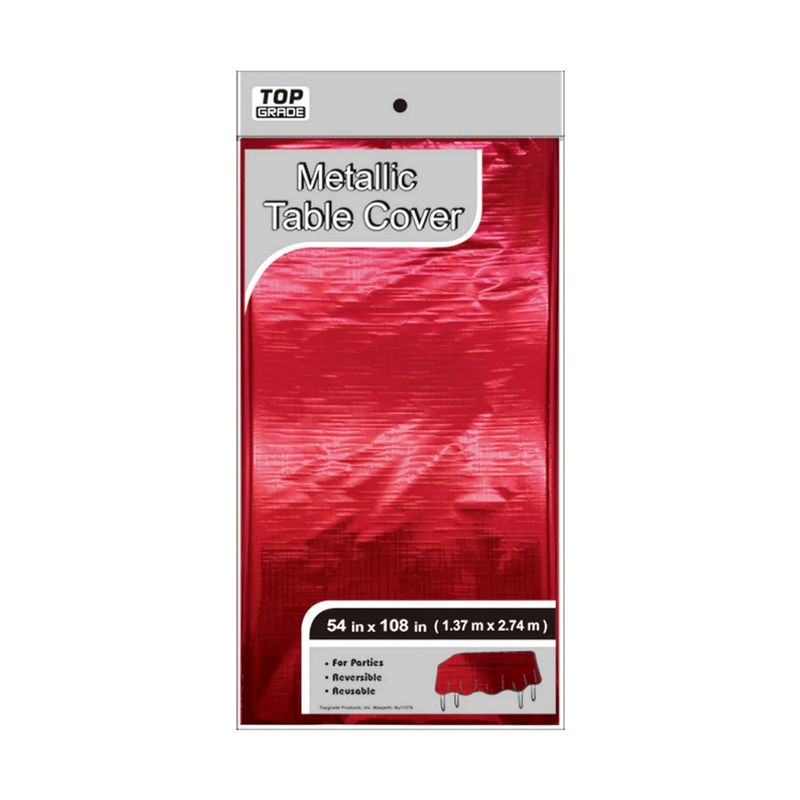 Metallic Foil table cover- Red  54x108&quot;