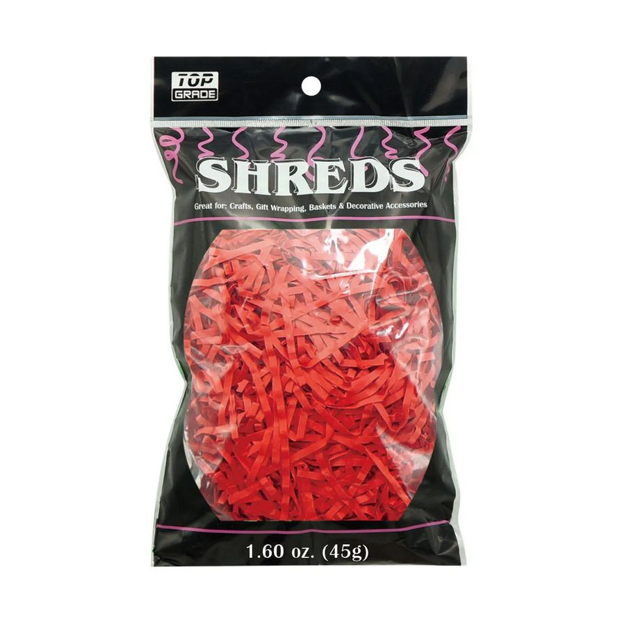 Crinkle paper shred 1.60oz red