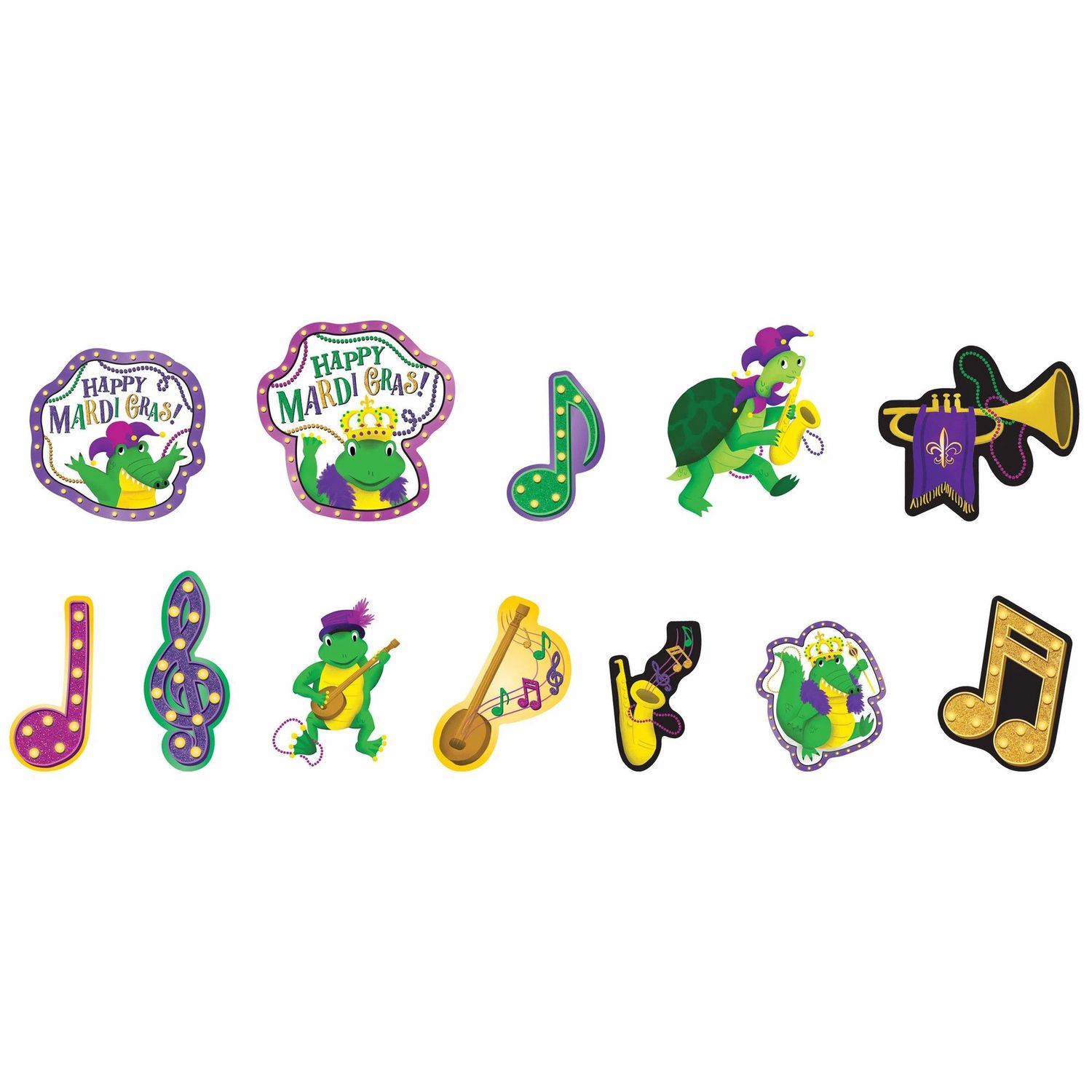 Mardi Gras Cutouts Value Pack 12ct