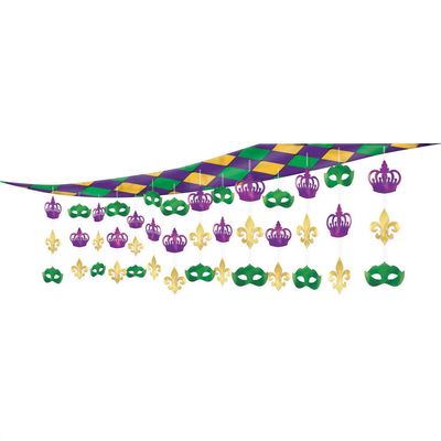 Mardi Gras Ceiling Decoration, 16in x 10ft