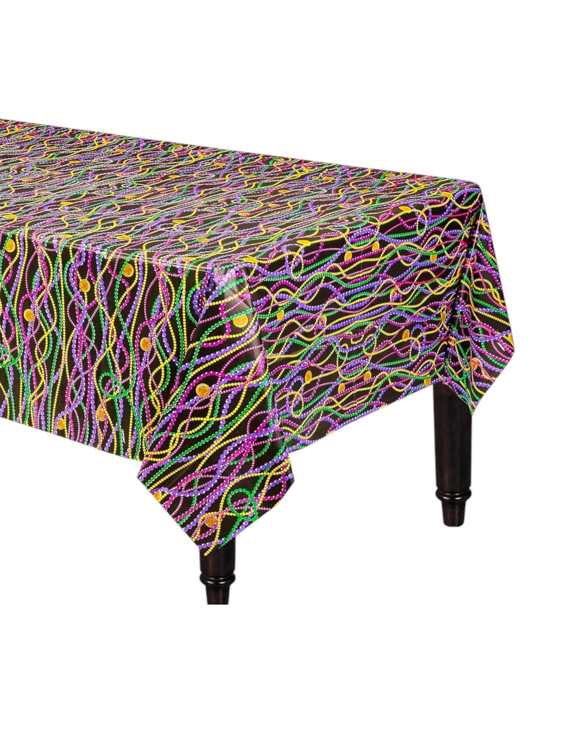 Mardi Gras Plastic Tablecover 54" x 102"