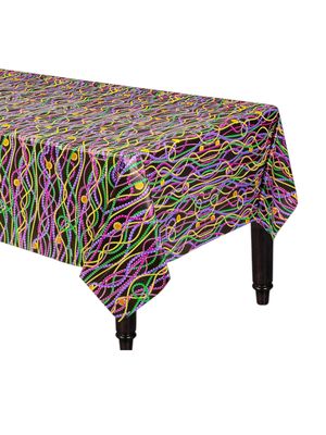 Mardi Gras Plastic Tablecover 54" x 102"