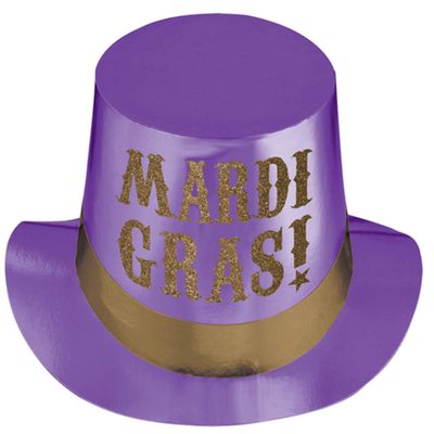 Mardi Gras Foil Glitter Hat 11&quot; x 10&quot; x 7&quot;