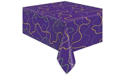 Classic Mardi Gras Rectangular Plastic Table Cover 54&quot; x 84&quot;