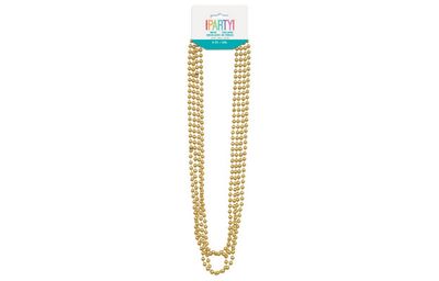 Gold Metallic Bead Necklaces 32&quot; 4ct