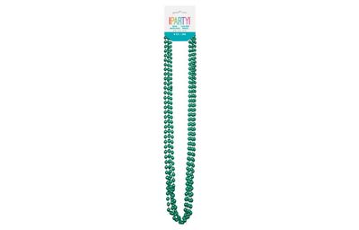 Green Metallic Bead Necklaces 32&quot; 4ct