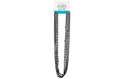 Black Metallic Bead Necklaces 32&quot; 4ct