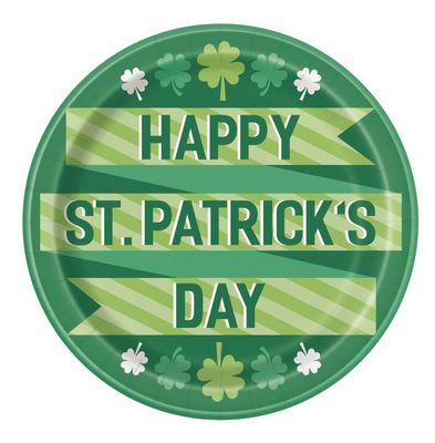 Lucky Clover St Patrick's Day Round 9" Dinner Plates 8ct