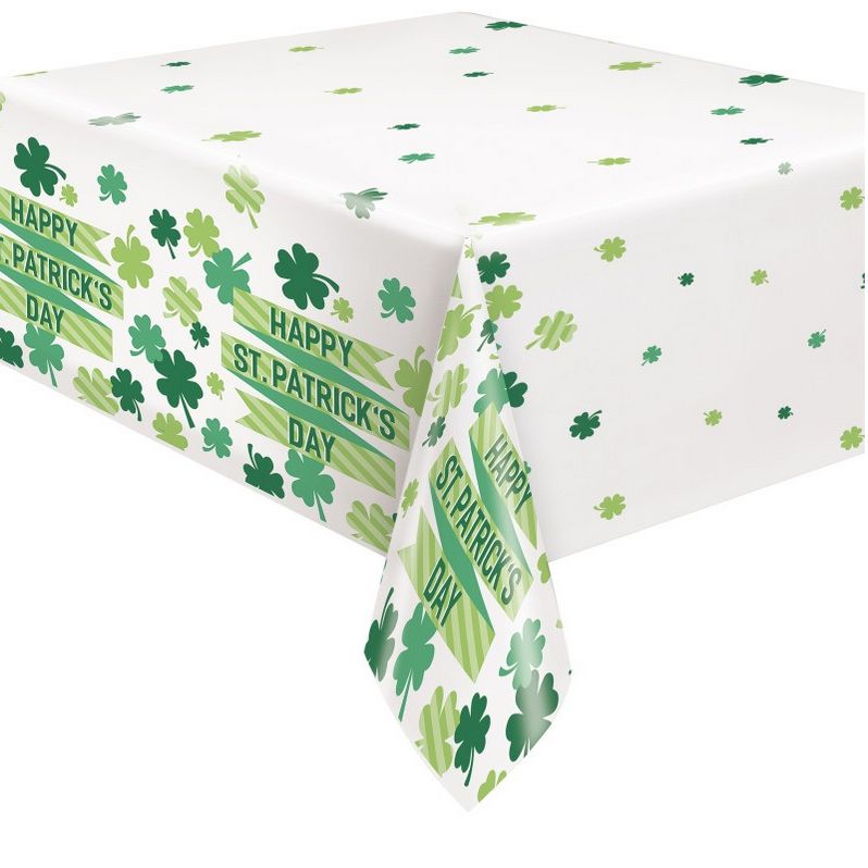 Lucky Clover Rectangular Plastic Table Cover 54" x 84"