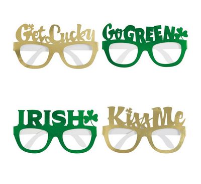 St. Patrick's Day Foil Novelty Glasses 4ct