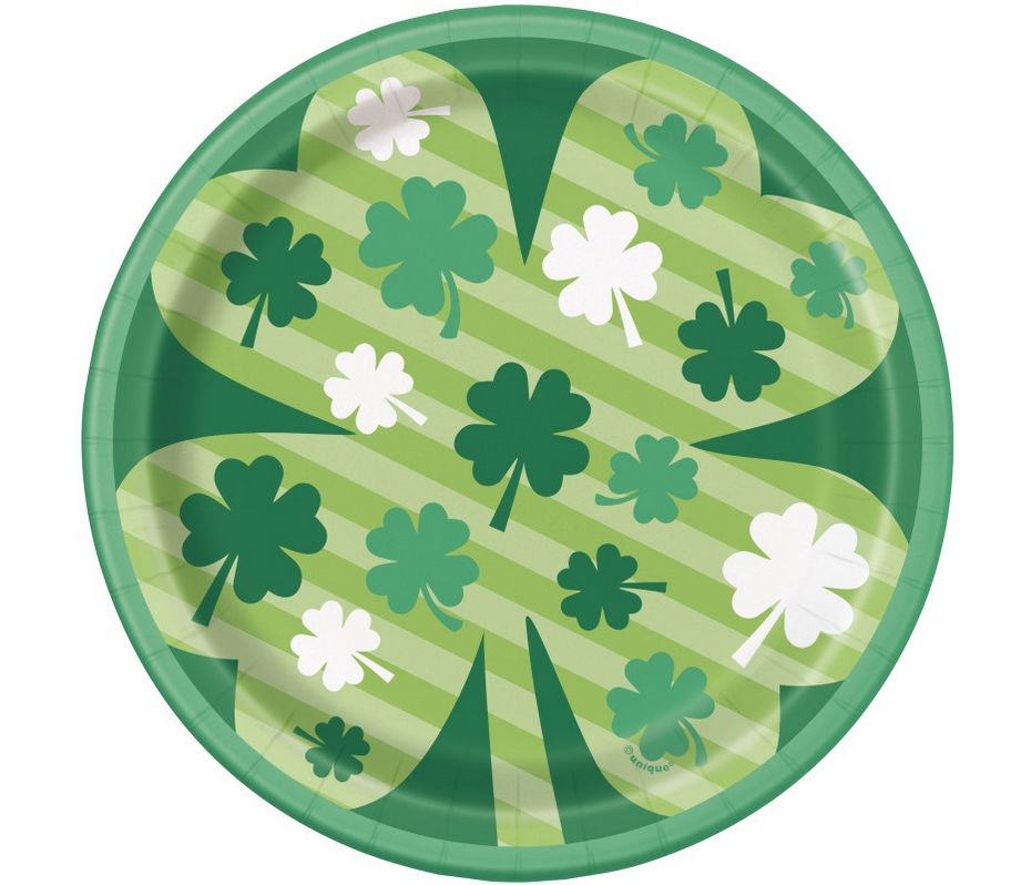 Lucky Clover St Patrick's Day Round 7" Dessert Plates 8ct