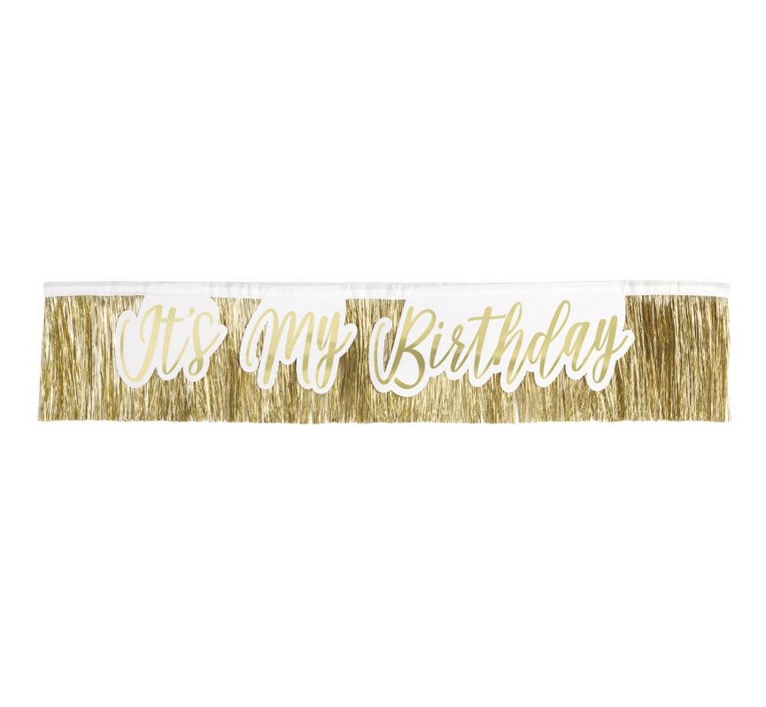 Gold Fringe &quot;It&#39;s My Birthday&quot; Sash