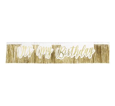 Gold Fringe &quot;It&#39;s My Birthday&quot; Sash