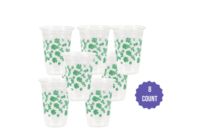 Shamrock 16oz Plastic Party Cups (8ct)