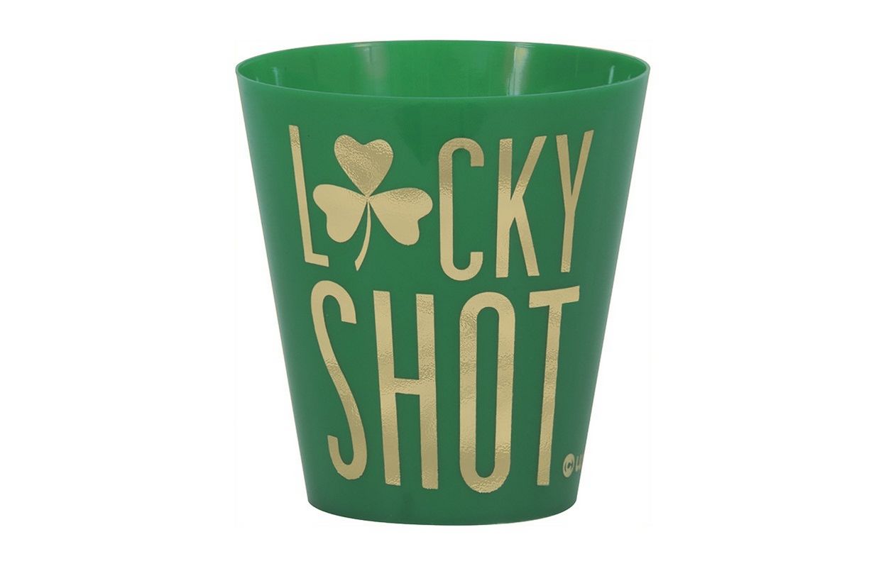 Lucky Shot 2oz Plastic Shot Glasses 8ct - Foil Stamping