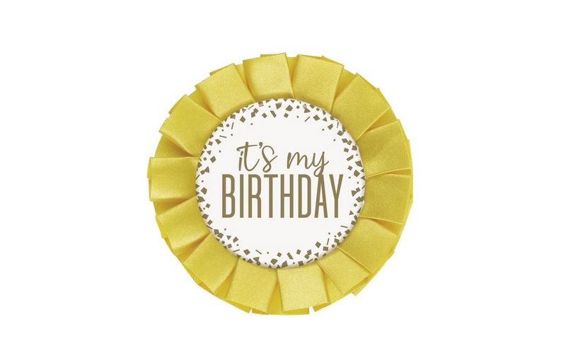 Gold Foil Confetti &quot;It&#39;s My Birthday&quot; Badge