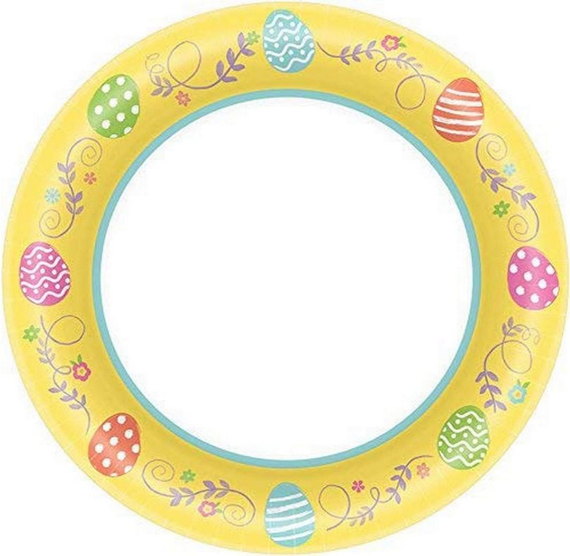 Egg-Cellent Easter Round Paper Plates-6 3/4", 40ct