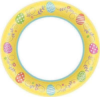Egg-Cellent Easter Round Paper Plates-6 3/4", 40ct