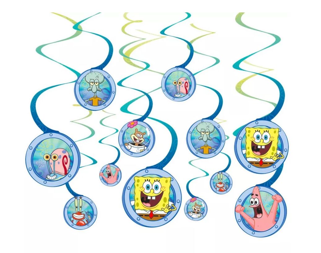 SpongeBob SquarePants &amp; Friends Swirl Decorations, 12ct