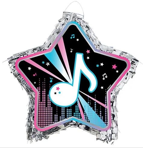 Internet Famous Star Pinata Hanging Decoration, Black/Silver