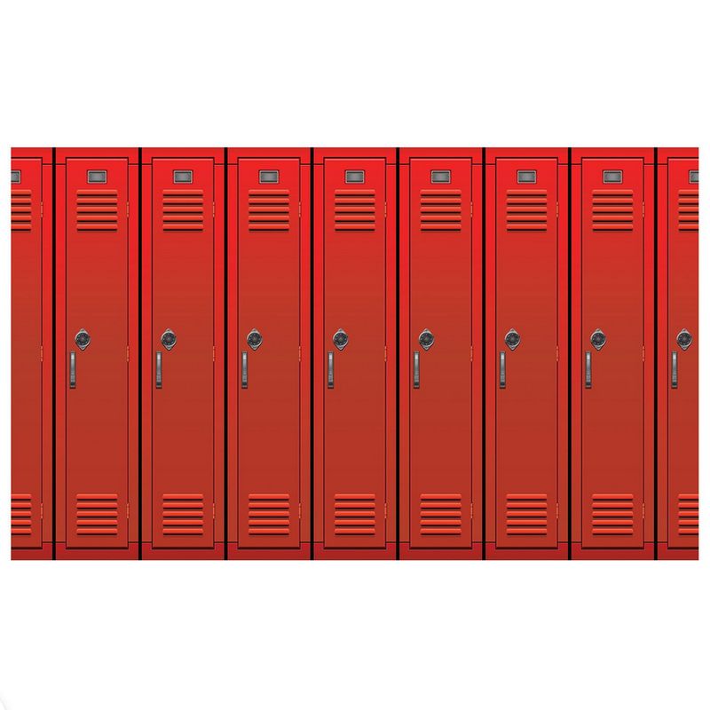 90s-Themed Lockers Plastic Backdrop – 4&#39; x 30&#39;