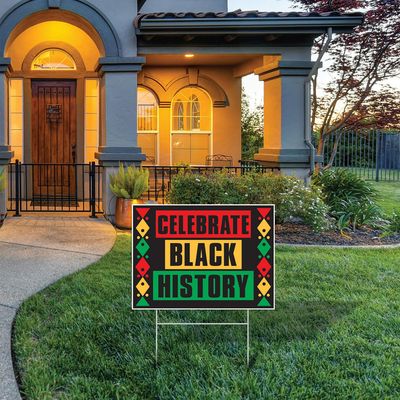 Plastic Celebrate Black History Yard Sign – 11½" x 15½"