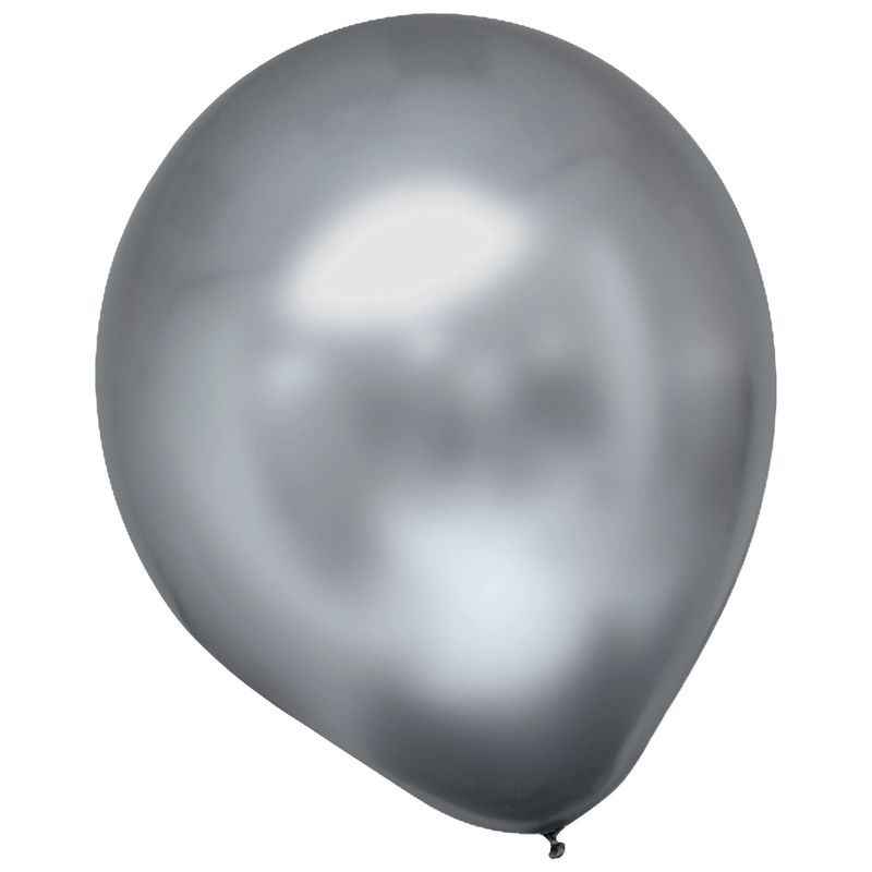 Silver Latex Balloons 12&quot; – Pack of 10