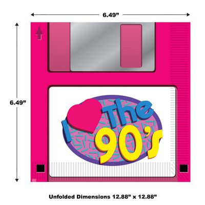 90's Floppy Disk Luncheon Paper Napkins – 16ct