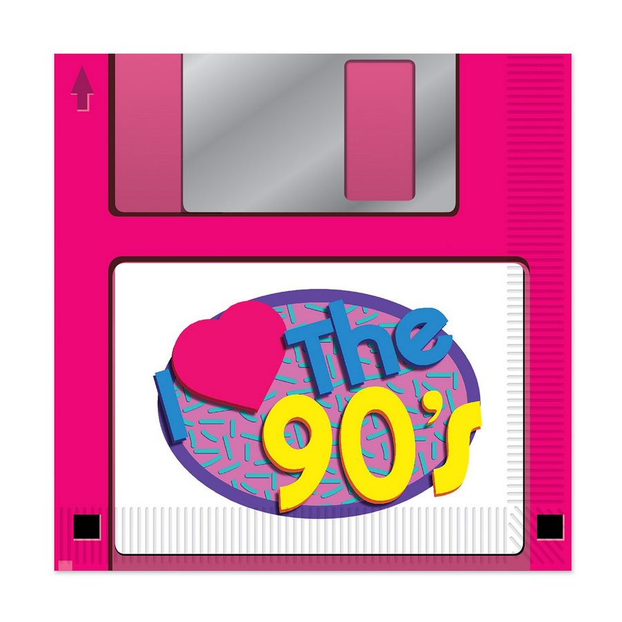 90&#39;s Floppy Disk Luncheon Paper Napkins – 16ct