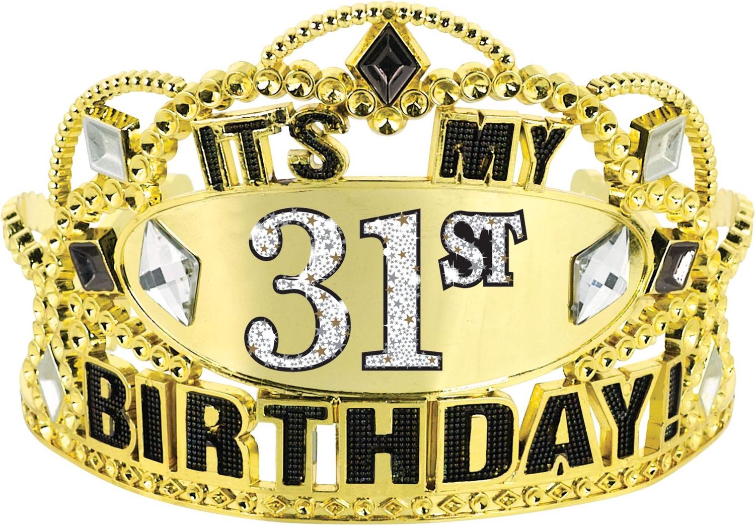 Sparkling Celebration Customizable DIY Crown Tiara with Numbers Kit, Gold/Black, One Size