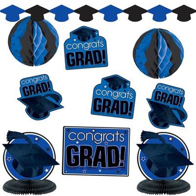 Congrats Gard Room Decorating Kit 10pcs-Blue