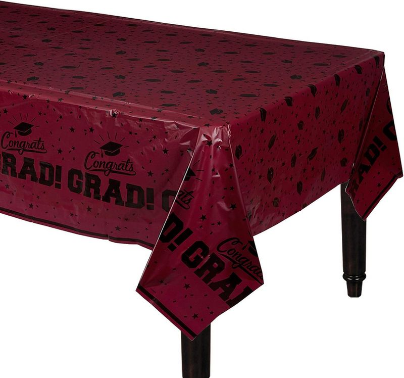 Berry Color Plastic Grad Tablecover 54in x 84in