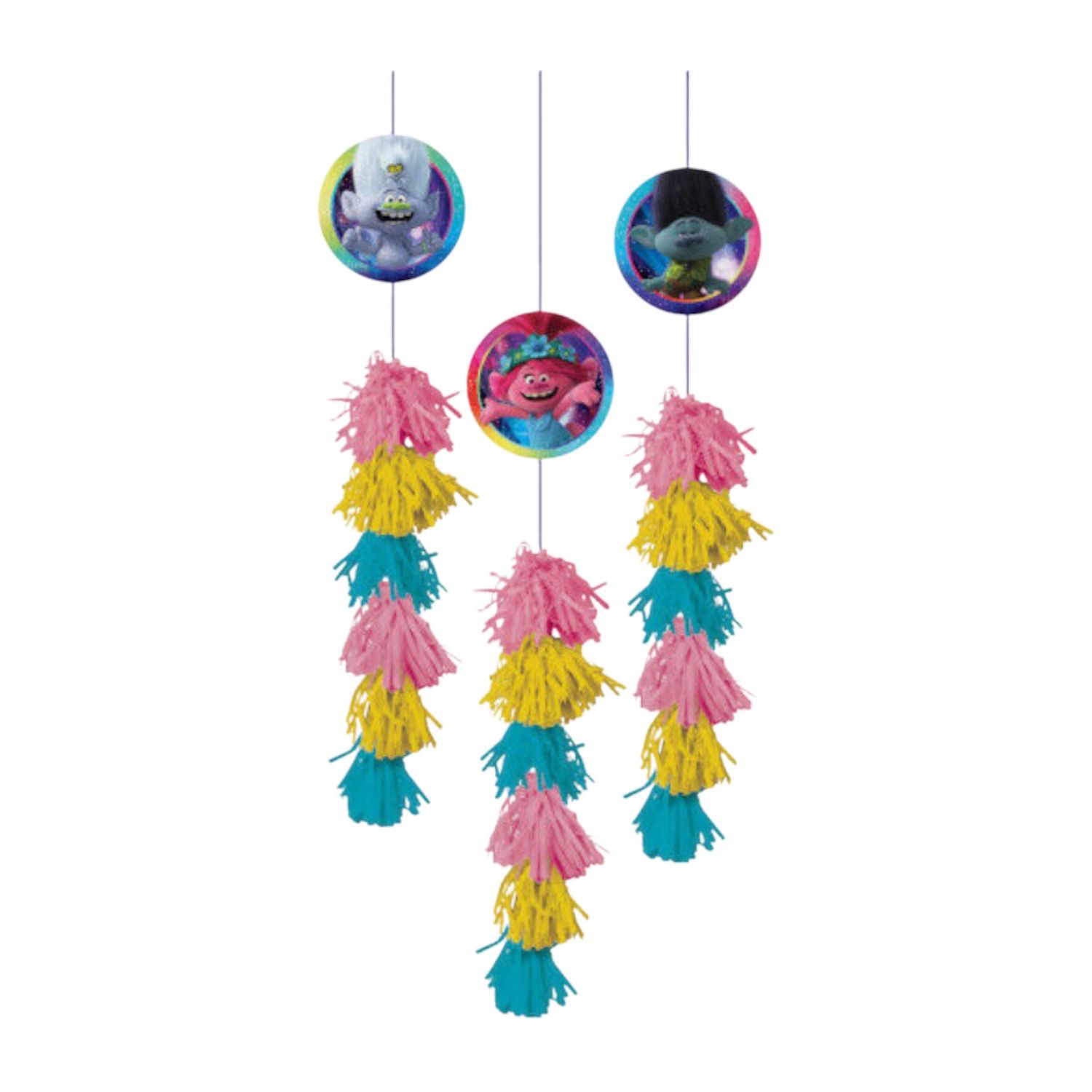 TROLLS World Tour 2020 DANGLE TASSEL DECORATIONS (3ct)