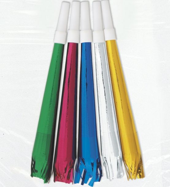 Foil Party Horns 5ct