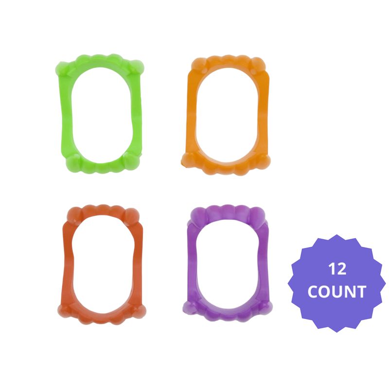 Plastic Neon Vampire Teeth Favors 12ct