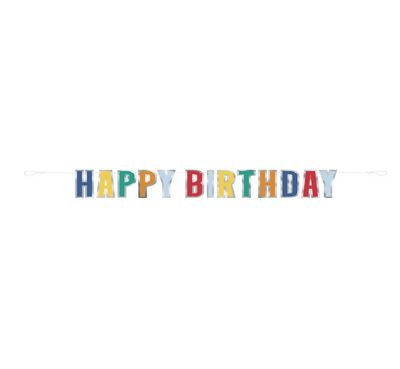 Happy Birthday Dots &quot;Happy Birthday&quot; Letter Banner 7.25 ft - Foil Stamping