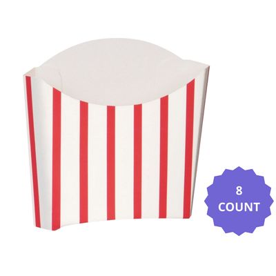 Red &amp; White Striped Paper Snack Containers – 8ct